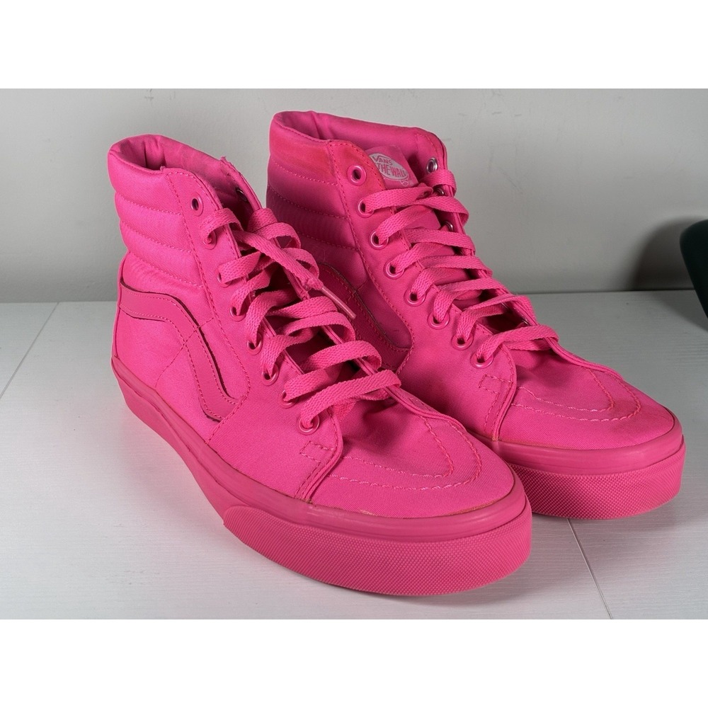 Vans Sk8-Hi Size Womens 8 Hi Top NEON PINK Skate Shoes Sneakers